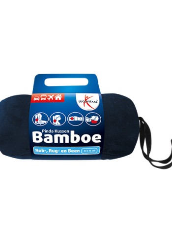 Lucovitaal Bamboe pinda kussen (blauw) (1 Stuks)