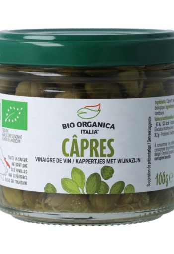Bio Organica Kappertjes in azijn bio (100 Gram)