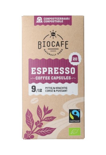 Biocafe Koffiecapcules espresso (20 Stuks)