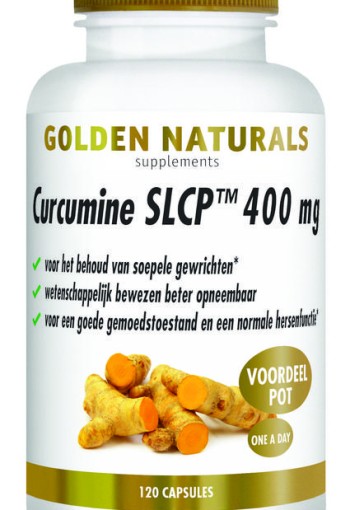 Golden Naturals Curcumine SLCP 400mg (120 Vegetarische capsules)