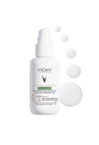 Vichy Capital soleil uv-clear anti-onzuiver fluide SPF50 (40 Milliliter)