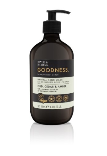 Baylis & Harding Hand wash goodness oud, cedar & amber (500 Milliliter)