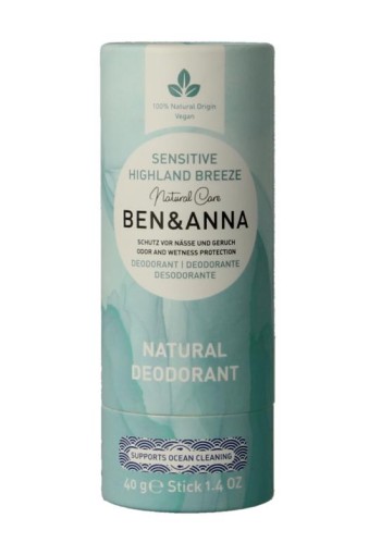 Ben & Anna Deodorant highland breeze sensitive papertube (40 Gram)