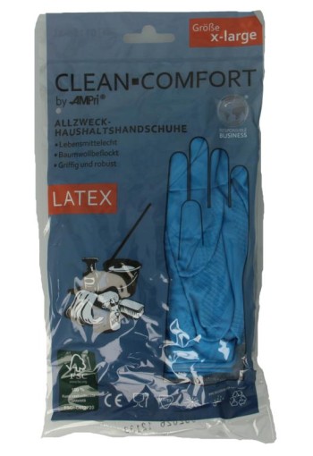 CLEAN-COMFORT Huishoudhandschoen blauw maat XL (1 Paar)