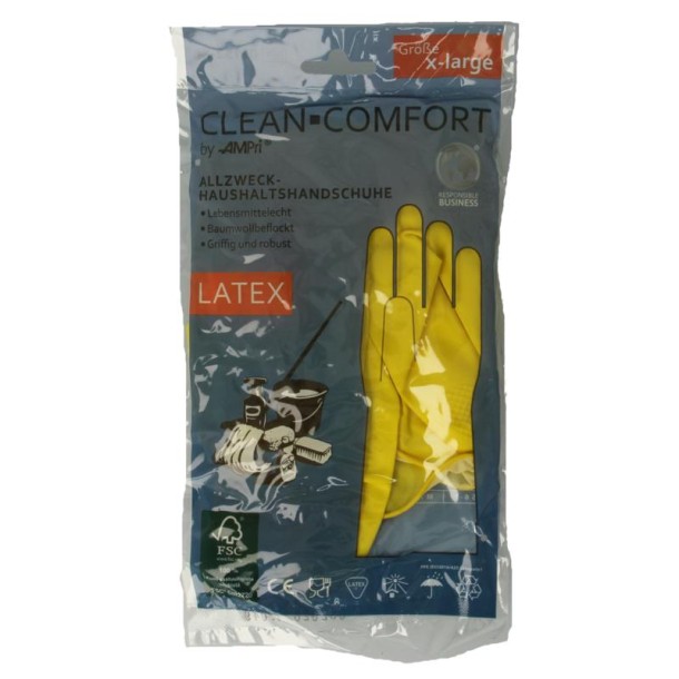 CLEAN-COMFORT Huishoudhandschoen geel maat XL (1 Paar)