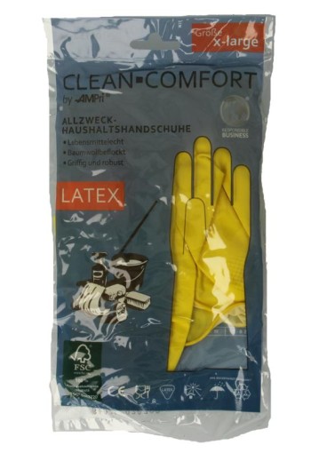 CLEAN-COMFORT Huishoudhandschoen geel maat XL (1 Paar)
