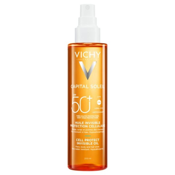 Vichy Capital soleil UV cel protect olie SPF50+ (200 Milliliter)