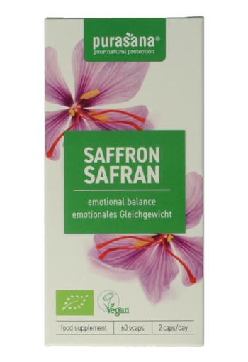 Purasana Saffraan vegan bio (60 Vegetarische capsules)
