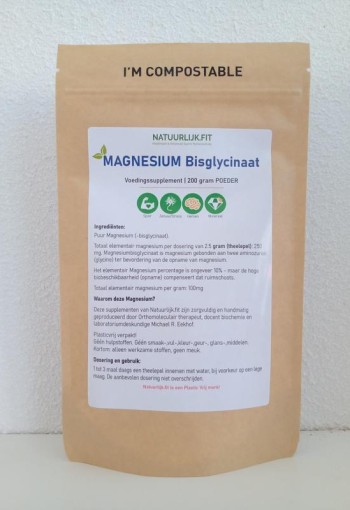 Natuurlijk.fit Magnesiumbisglycinaat poeder (200 Gram)