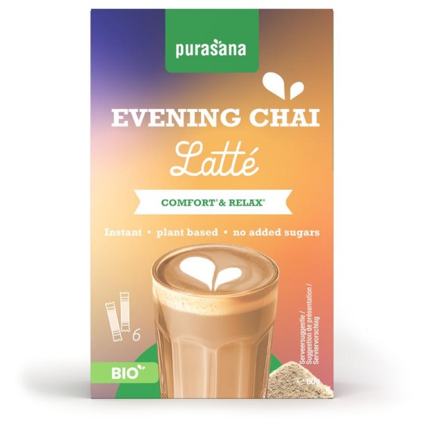 Purasana Instant evening chai latte 6x10g bio (60 Gram)