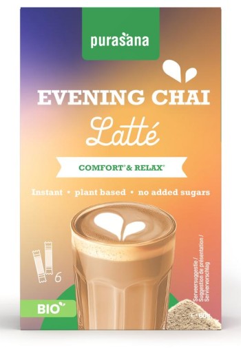 Purasana Instant evening chai latte 6x10g bio (60 Gram)