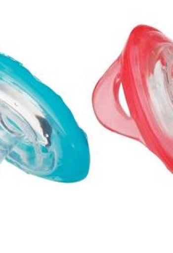 Nuby Natural flex cherry fopspeen 6-36 mnd groen/blauw (1 Stuks)