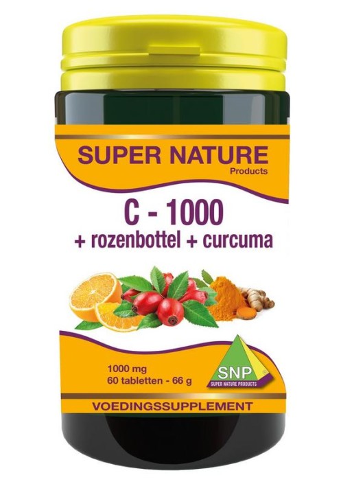 SNP Vitamine C + rozenbottel + curcuma 1000mg (60 Tabletten)