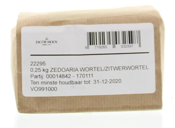 Jacob Hooy Zedoaria wortel/zitwerwortel (250 Gram)