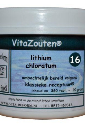 Vitazouten Lithium chloratum VitaZout nr. 16 (360 Tabletten)
