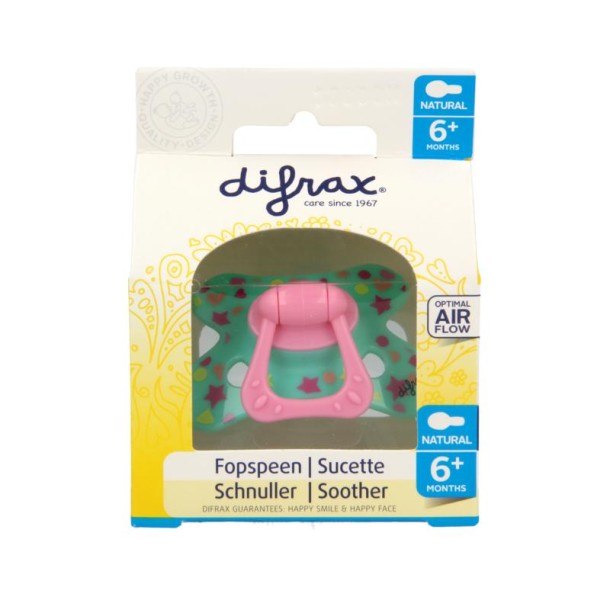 Difrax Fopspeen natural 6+ maanden met ring (1 Stuks)