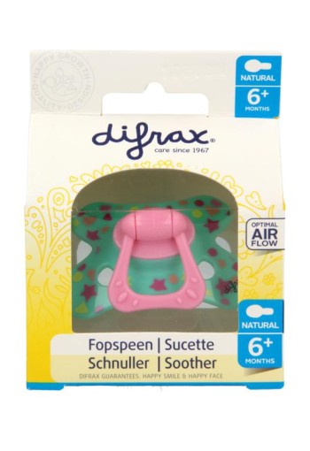 Difrax Fopspeen natural 6+ maanden met ring (1 Stuks)