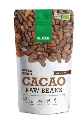 Purasana Cacao bonen vegan bio (200 Gram)