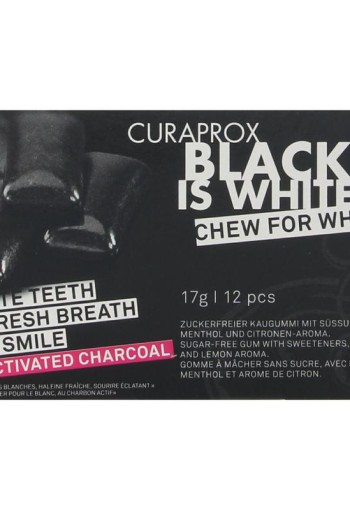 Curaprox Black is white kauwgom (12 Stuks)