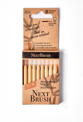 Nextbrush Bamboe interdentale ragers ISO 4 conisch (8 Stuks)
