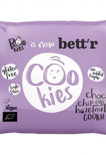 Rookies Cookie choc chip & hazelnut glutenvrij bio (40 Gram)