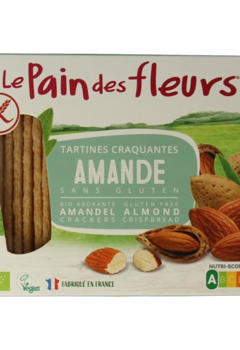 Pain Des Fleurs Krokante crackers amandel glutenvrij bio (150 Gram)