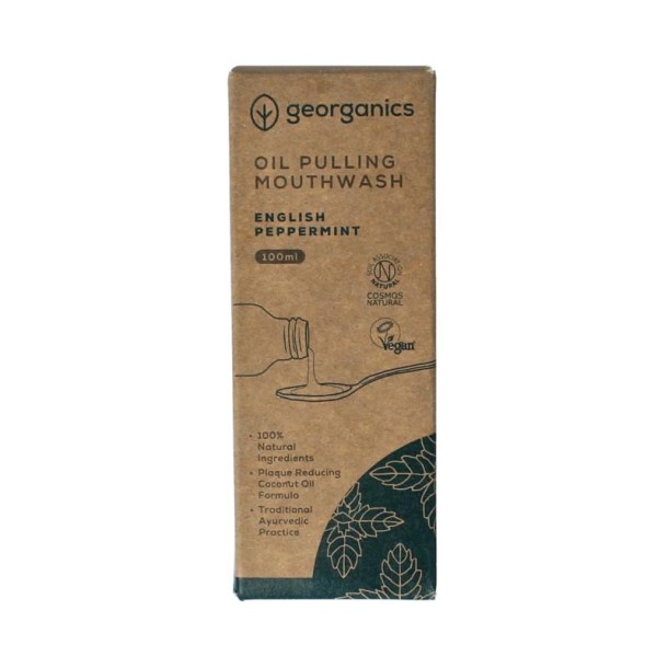 Georganics Mouthwash oilpulling english peppermint (100 Milliliter)