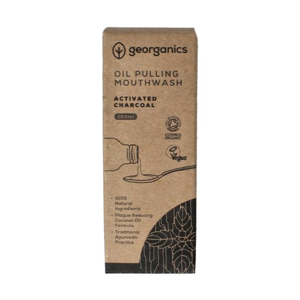 Georganics Mouthwater oilpulling activated charcoal (100 Milliliter)