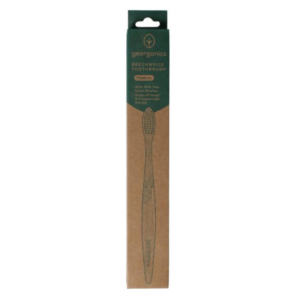 Georganics Toothbrush medium beechwood (1 Stuks)