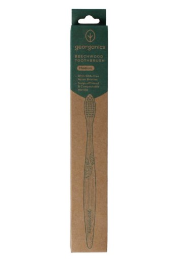Georganics Toothbrush medium beechwood (1 Stuks)
