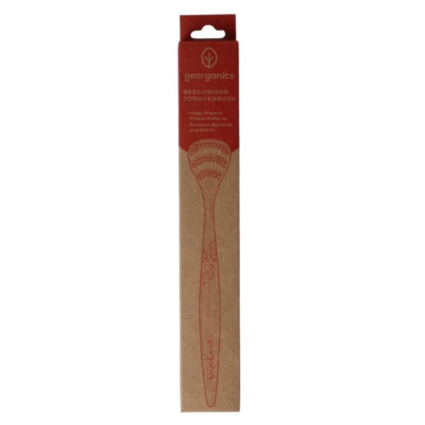 Georganics Tongue brush medium beechwood (1 Stuks)