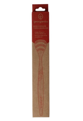 Georganics Tongue brush medium beechwood (1 Stuks)
