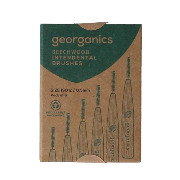 Georganics Interdental brush iso-2 beechwood (1 Stuks)