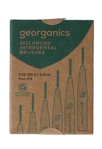 Georganics Interdental brush iso-2 beechwood (1 Stuks)