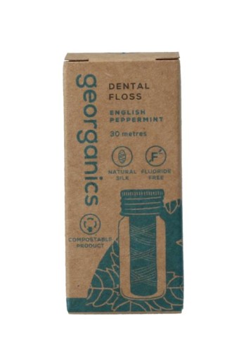 Georganics Dental floss english peppermint 30 meter (1 Stuks)