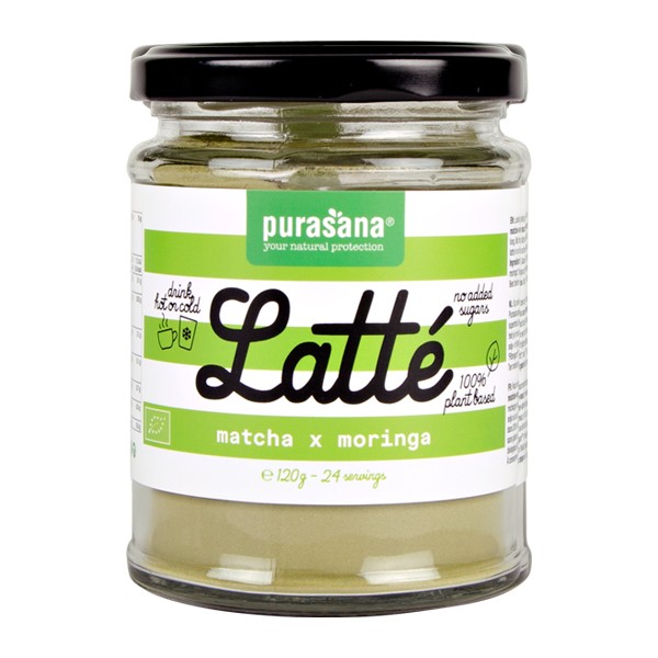 Purasana Latte matcha moringa vegan bio (120 Gram)