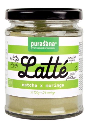 Purasana Latte matcha moringa vegan bio (120 Gram)