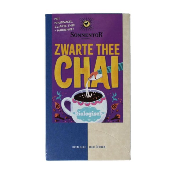 Sonnentor Zwarte chai thee bio (18 Zakjes)