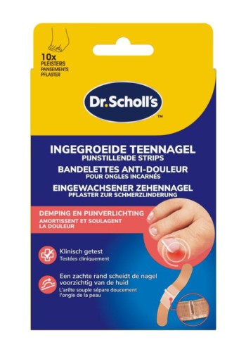 Dr. Scholl's Ingegroeide teennagel pijnverlichtende strips (10 Stuks)