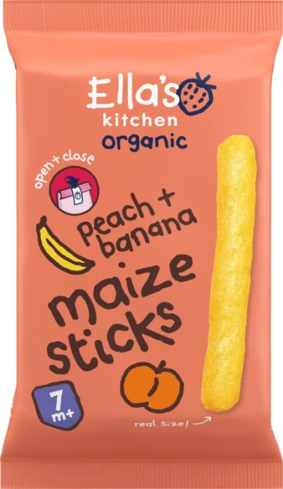 Ella's Kitchen Maize sticks peach banana 7+ maanden bio (16 Gram)