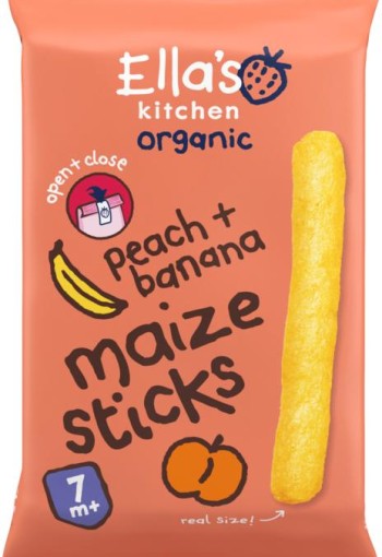 Ella's Kitchen Maize sticks peach banana 7+ maanden bio (16 Gram)