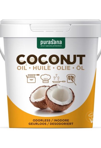 Purasana Kokosnootolie ontgeurd bio (500 Milliliter)