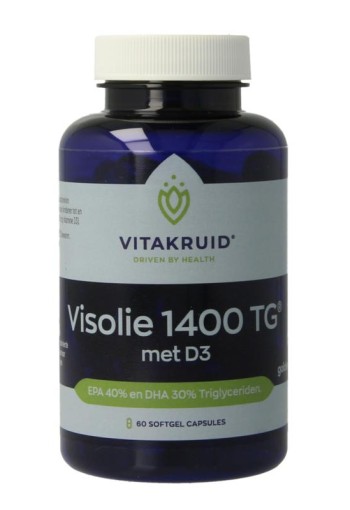 Vitakruid Visolie 1400 TG Triglyceriden met D3 (60 Softgels)