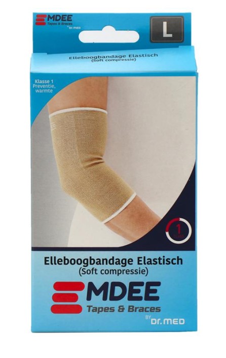 Emdee Elastic support elleboog maat L huidskleur (1 Stuks)