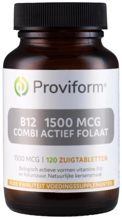 Proviform Vitamine B12 1500mcg combi actief folaat (120 Zuigtabletten)