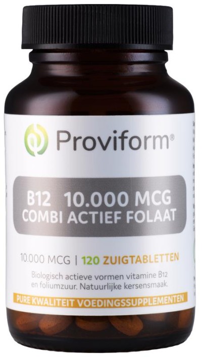 Proviform Vitamine B12 10.000mcg combi actief folaat (120 Zuigtabletten)