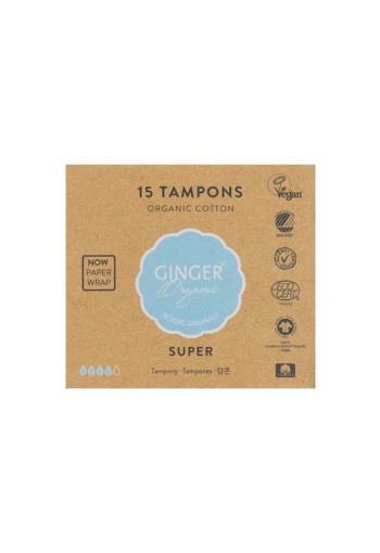 Ginger Organic Tampon super (15 Stuks)