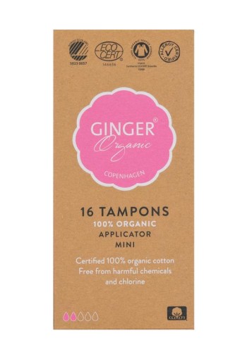 Ginger Organic Tampon mini met applicator (16 Stuks)