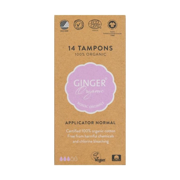 Ginger Organic Tampon normaal met applicator (14 Stuks)