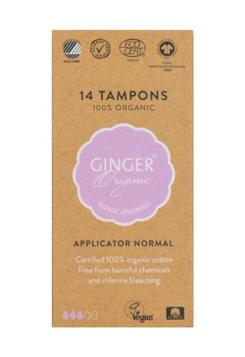 Ginger Organic Tampon normaal met applicator (14 Stuks)